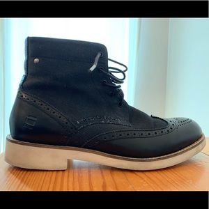 GSTAR RAW correctline WINGTIP DENIM BOOTS